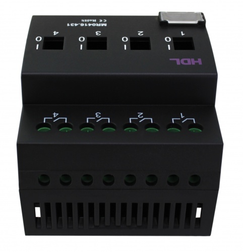 DIN реле, 4-канальное, 16A на канал, HDL-MR0416.431 (Устройства исполнительные HDL), Китай